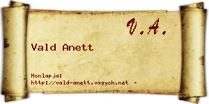 Vald Anett névjegykártya