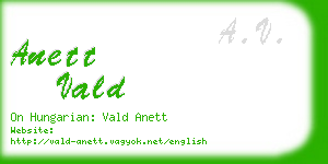 anett vald business card